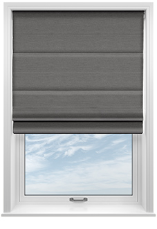 Faye, Asphalt - Twist&Fit Roman Blind